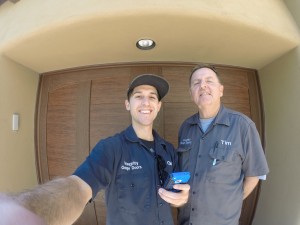 Father & Son - finishing up a new garage door install