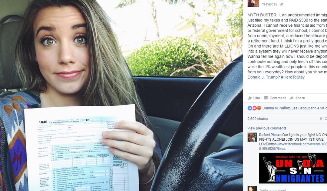 ASU ‘dreamer’s’ post on paying taxes goes viral