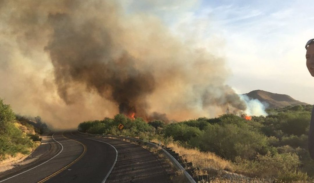 Brush fire erupts near Bush Highway north of Mesa