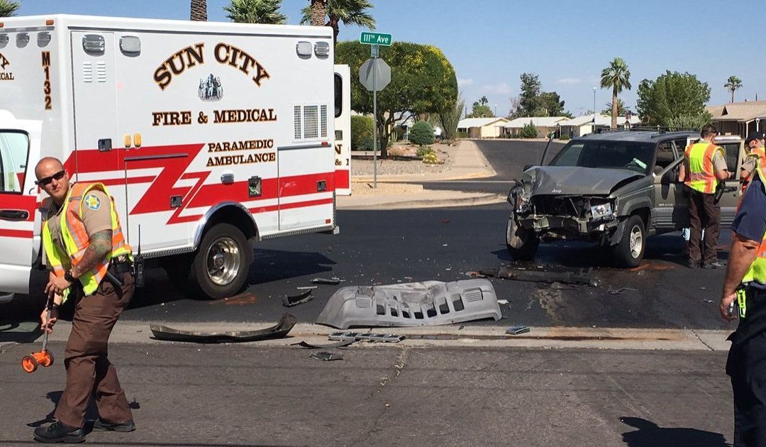 2 firefighters hurt when SUV hit ambulance in Sun City