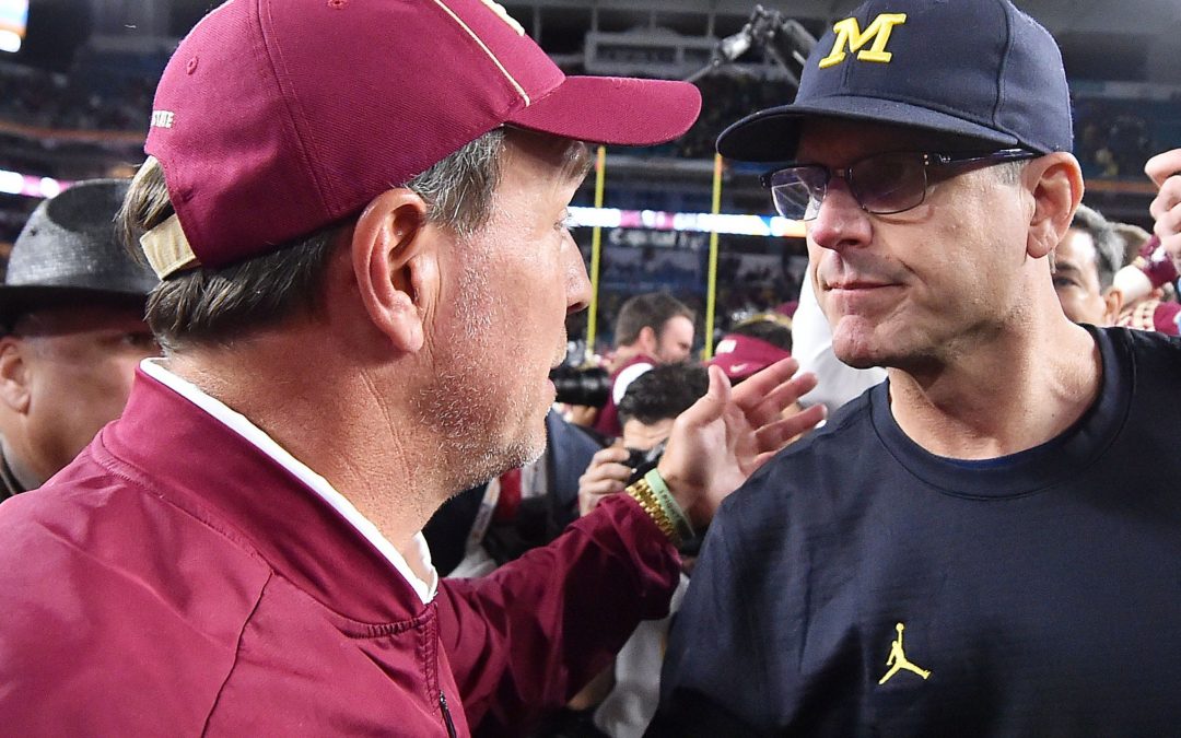 Michigan coach Jim Harbaugh knows how to deal with a trolling Florida State assistant