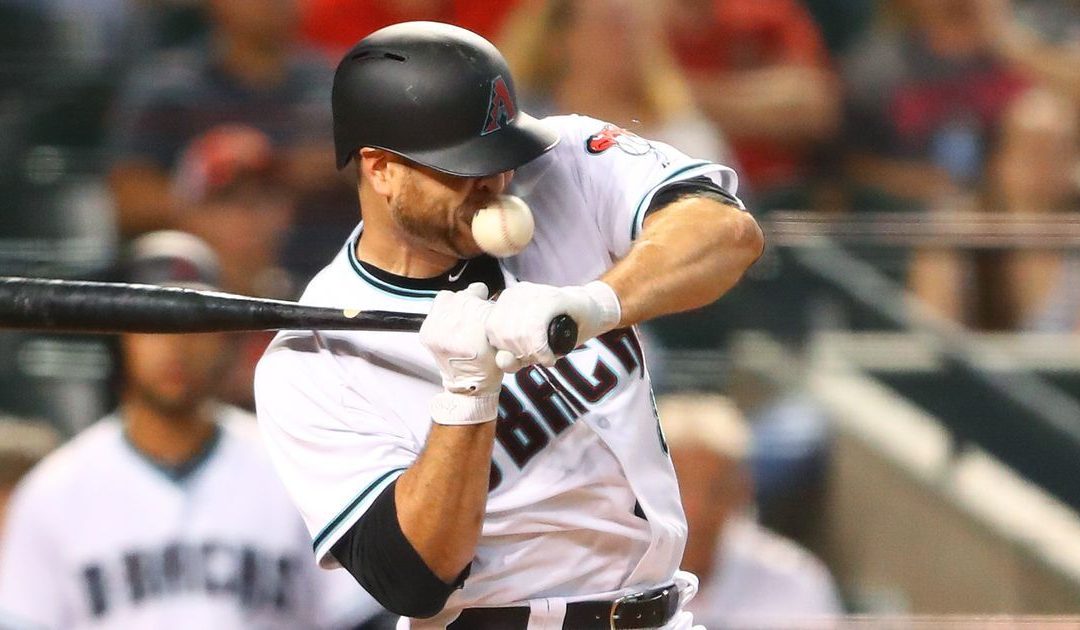 D-Backs’ Chris Iannetta hit in face by pitch