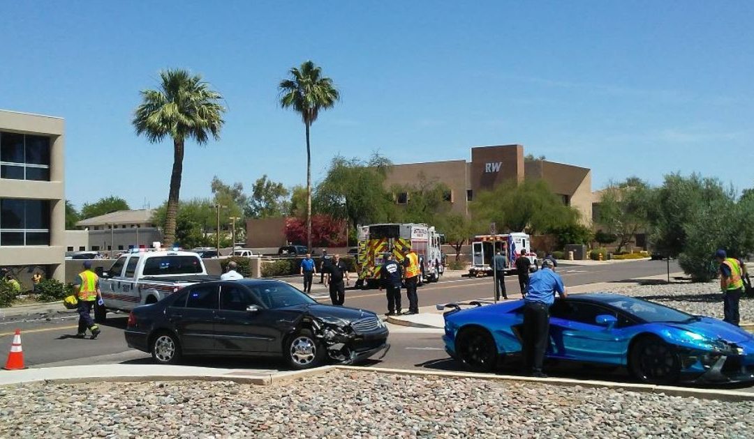 3-vehicle crash sends car into office building in Scottsdale