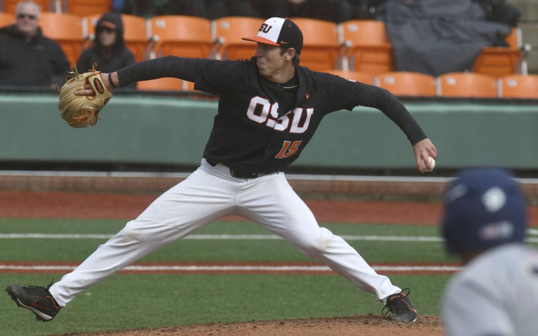 Oregon State pitcher Luke Heimlich excuses himself from team