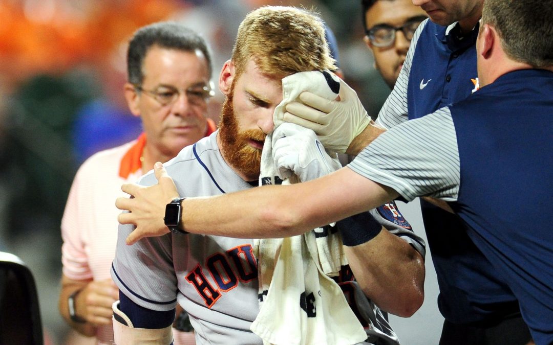 Astros’ Colin Moran hospitalized after fouling pitch off face