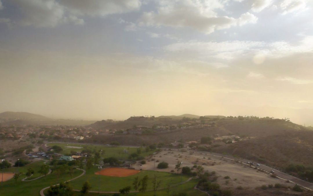 Blowing dust moves through southeast Valley
