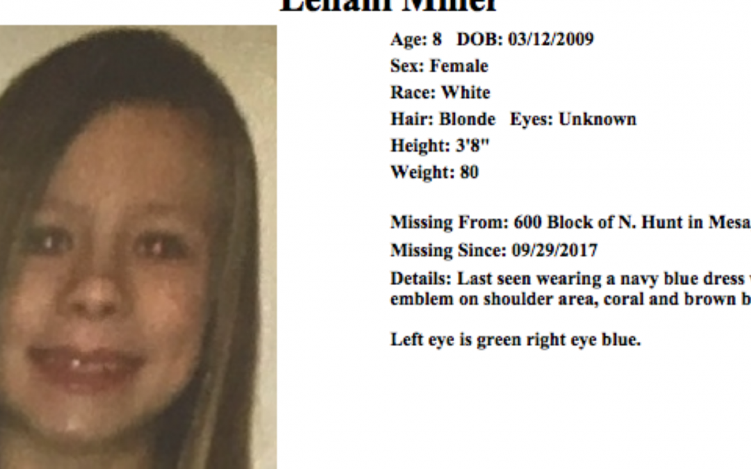 Missing 8-year-old Mesa girl Leilani Miller located safe Saturday morning
