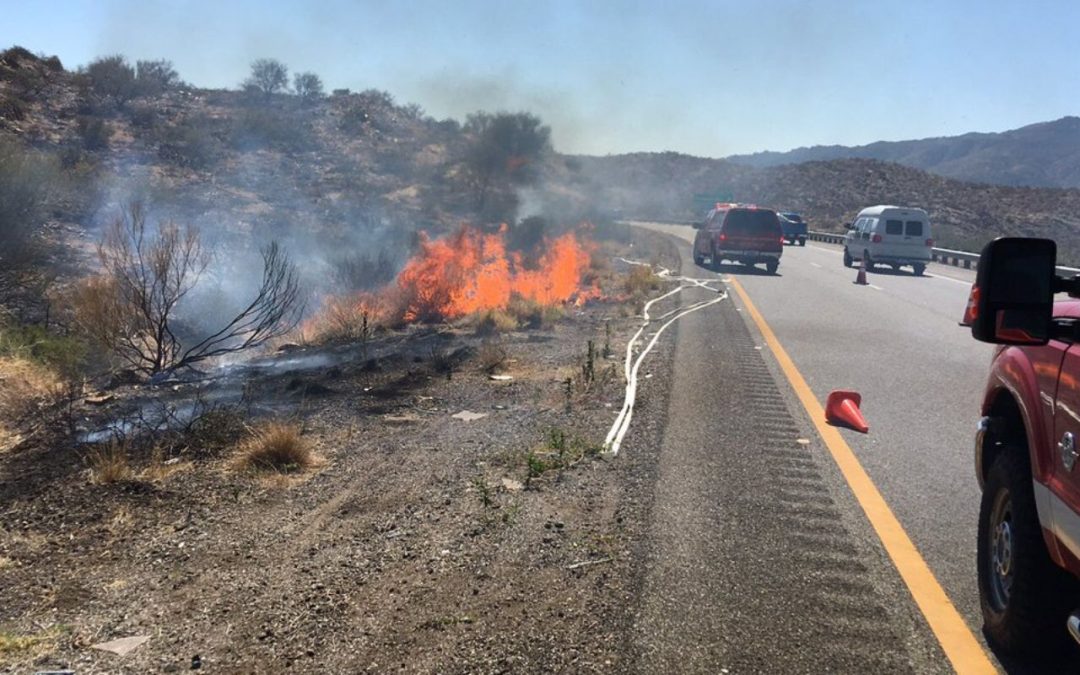 Poison Creek Fire impacts I-17 near Sunset Point