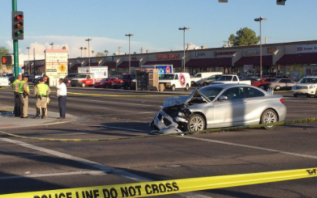 Car stolen in Scottsdale hits DPS motorcycle, 2 trucks in Phoenix