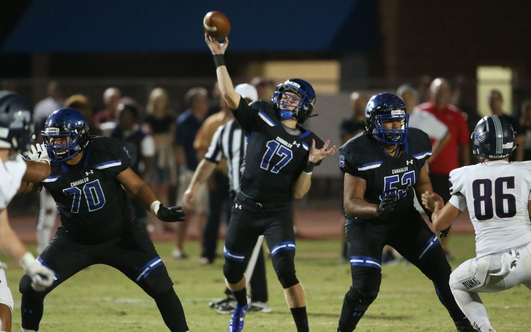 Chandler football rolls to blowout victory over Perry