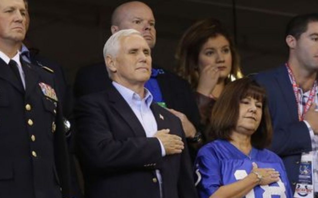 VP Mike Pence mocks flag, anthem, taxpayers during Colts, 49ers game
