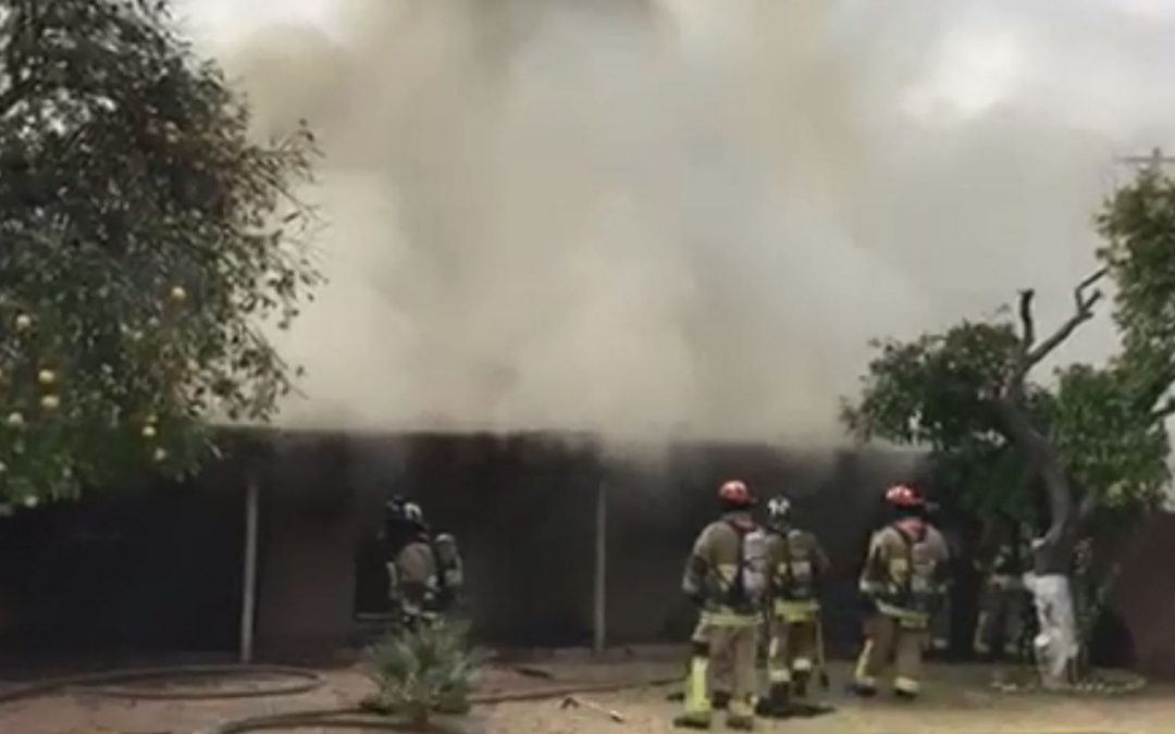 Video shows Mesa firefighters battling basement fire; 1 person hurt