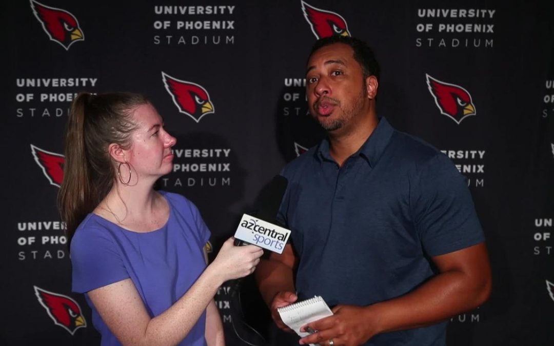 Katherine Fitzgerald and Greg Moore talk Cards after practice