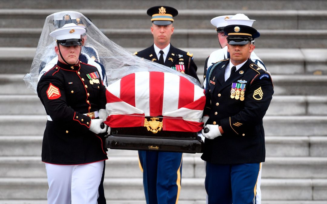 Casket brought into National Cathedral