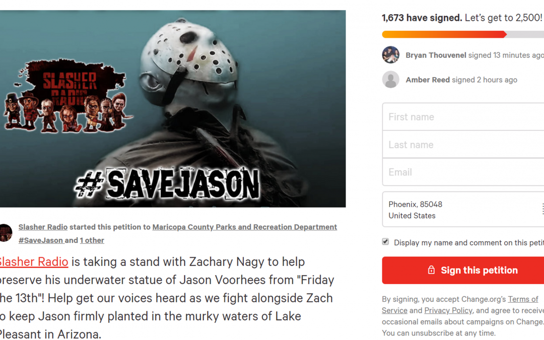 Scuba divers, horror fans want Lake Pleasant Jason statue to stay