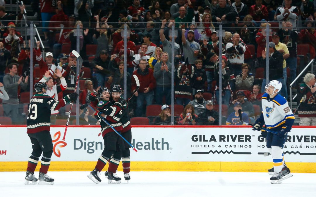 Arizona Coyotes notch third consecutive win in rout of St. Louis Blues