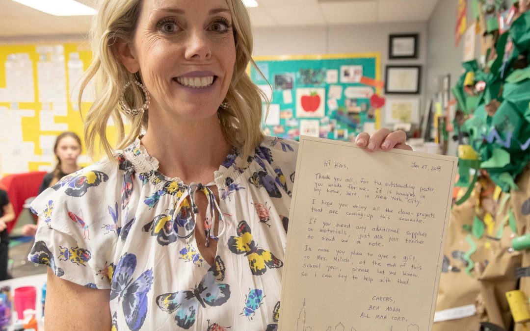 Teacher Elisabeth Milich, who posted her pay stub, now has classroom benefactor