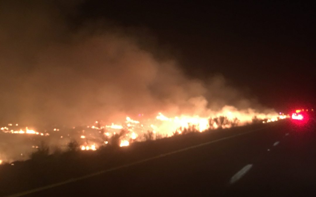 Black Mesa Fire burns near Sunset Point