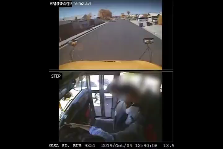 Security footage: Mesa school bus driver faces charges of reckless driving