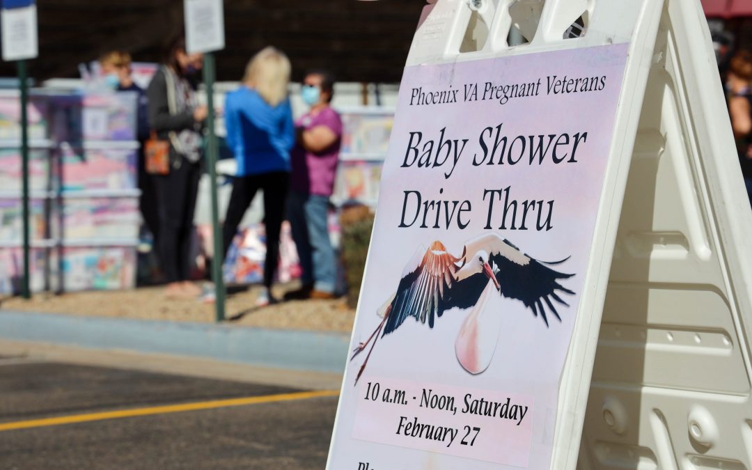 COVID-19 safe drive-thru baby shower held for veterans in Phoenix