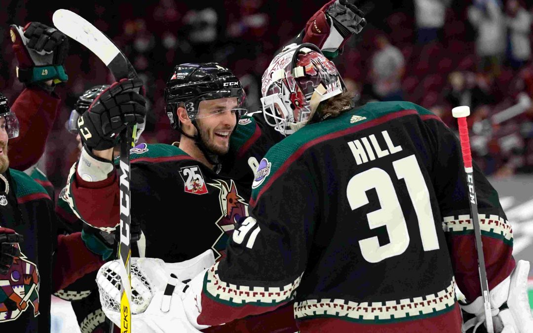 Coyotes goalie Adin Hill, on watching his team rally for an overtime win