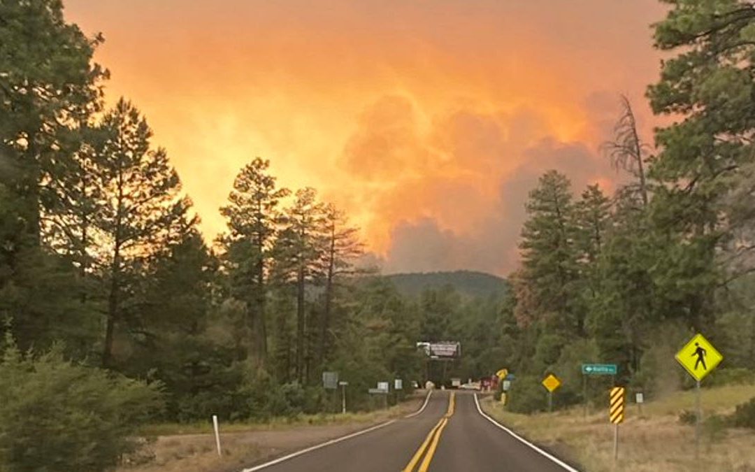 Backbone Fire burns near Strawberry, Arizona within Gila County