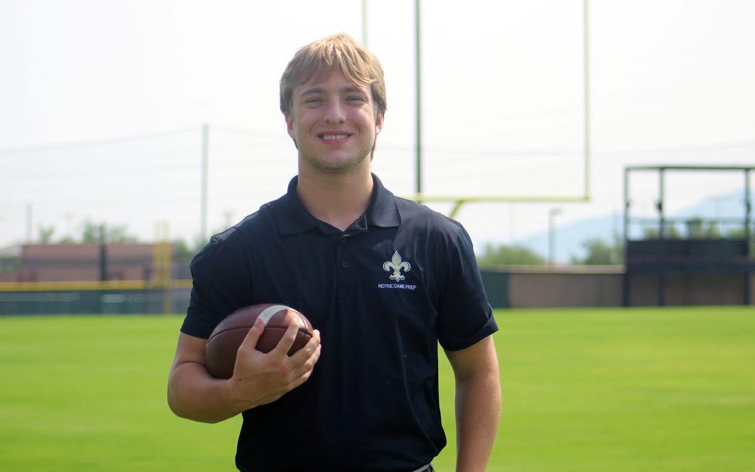 NDP football player Wyatt Harris leads food drive for home opener