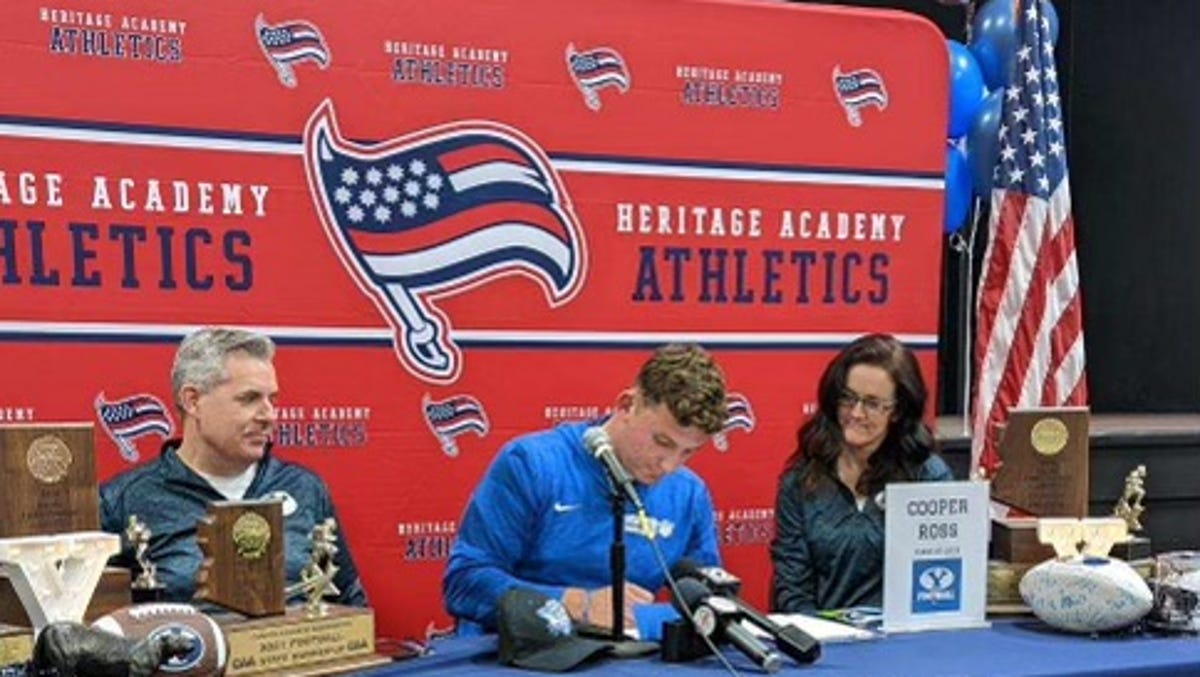 Heritage Academy TE/DE Cooper Ross defies odds, signs with BYU Cougars